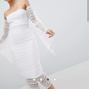 Bandeau Crochet Armed Detailed Midmaxi Dress